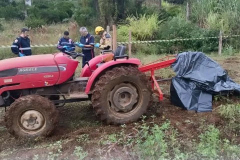 AGRICULTOR MORRE EM ACIDENTE  COM TRATOR NA SUA LAVOURA